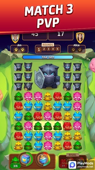 Cat Force - PvP Match 3 Puzzle Game<span>(Unlimited Coins)</span> screenshot image 1_Popularmodapk.com