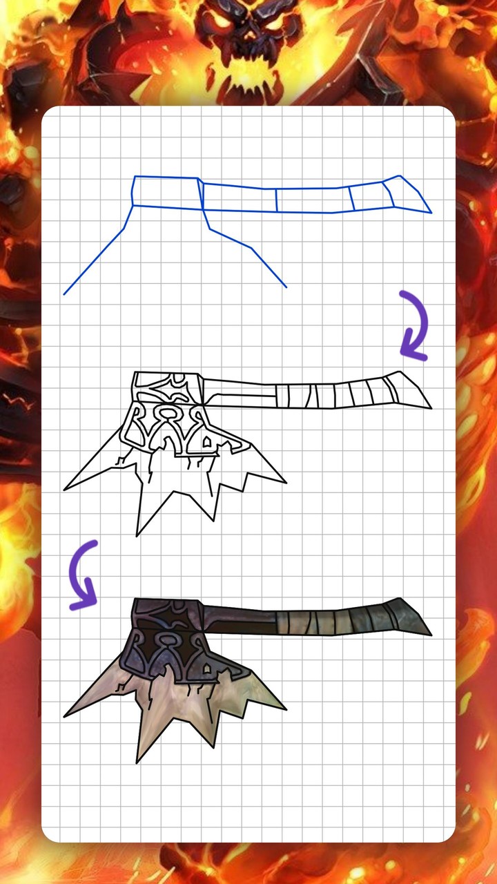 How to draw weapons step by step, lessons for WoW screenshot image 8_Popularmodapk.com