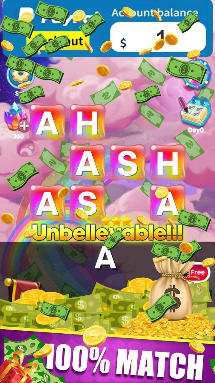 Lucky Wordscapes Cash & Money screenshot image 5_Popularmodapk.com