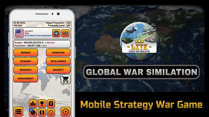 Global War Simulation LITE screenshot image 1_Popularmodapk.com