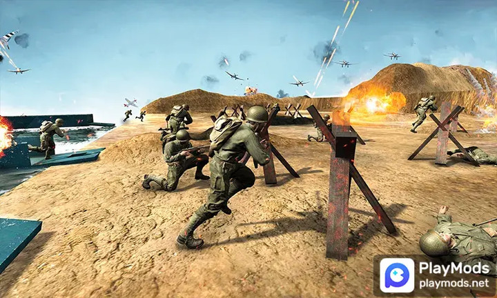 D-Day World War 2 Army Games<span>(Unlock game levels)</span> screenshot image 1_Popularmodapk.com