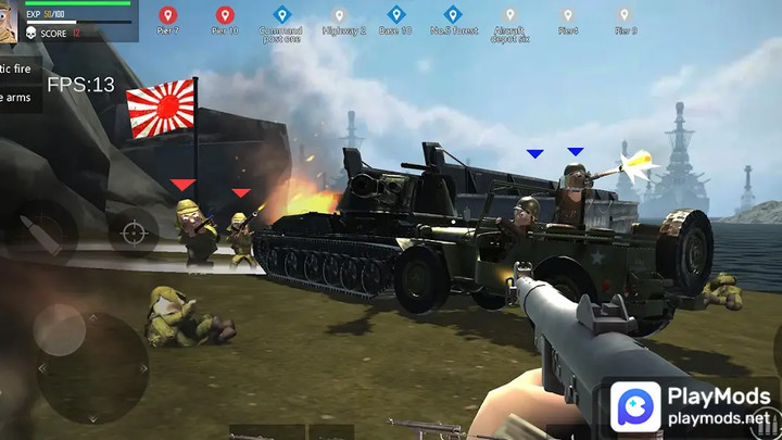 Pacifix War Iwo Jima:WW2 fps<span>(No ads)</span> screenshot image 3_Popularmodapk.com