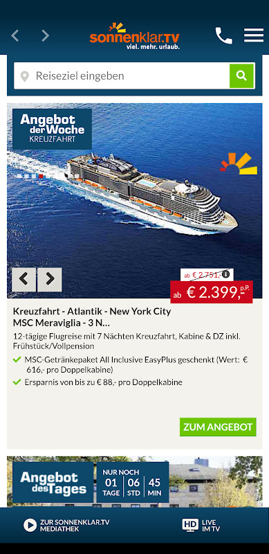 sonnenklar.TV – Günstig Reisen screenshot image 1_Popularmodapk.com