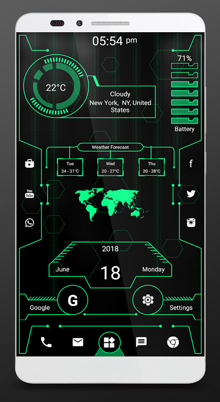 Futuristic Launcher 2, Applock screenshot image 2_Popularmodapk.com