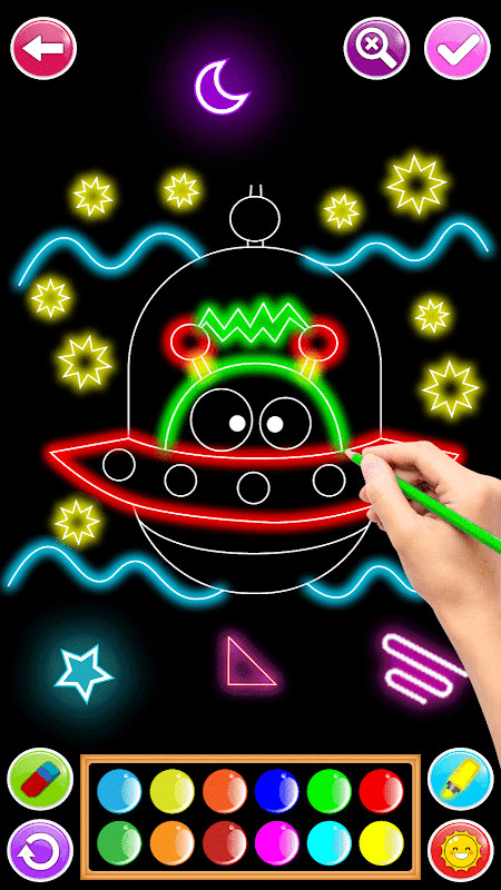 Draw Glow Number - Learn To draw glow Flowers screenshot image 13_Popularmodapk.com