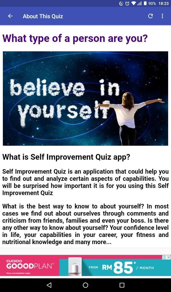 Self Improvement Quiz screenshot image 2_Popularmodapk.com