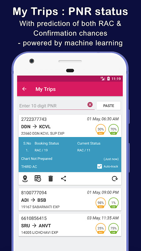 Indian Railway Train Status screenshot image 1_Popularmodapk.com