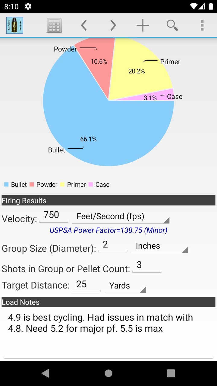 Reloading Calculator - Ammo screenshot image 3_Popularmodapk.com