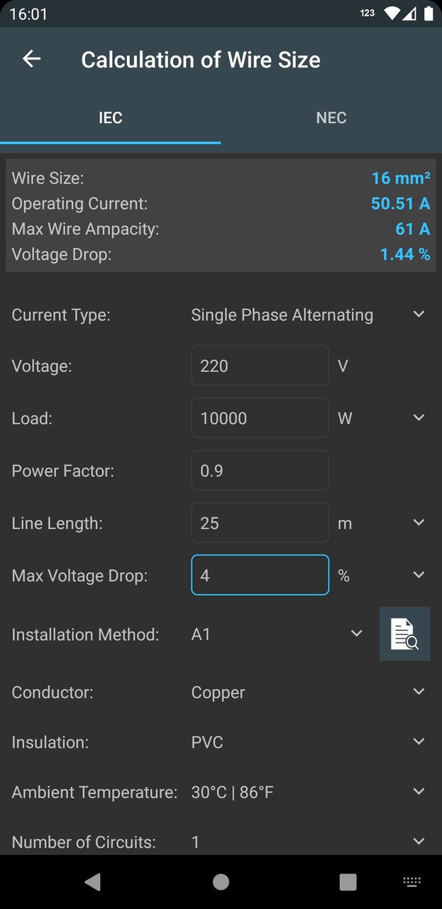 Electrical Calculations screenshot image 7_Popularmodapk.com