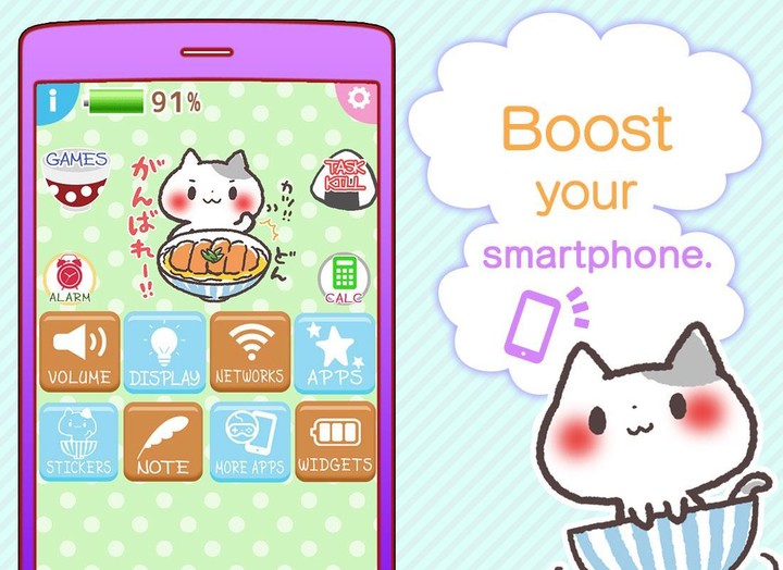 Battery Cat Ochawan Konyanko screenshot image 6_Popularmodapk.com