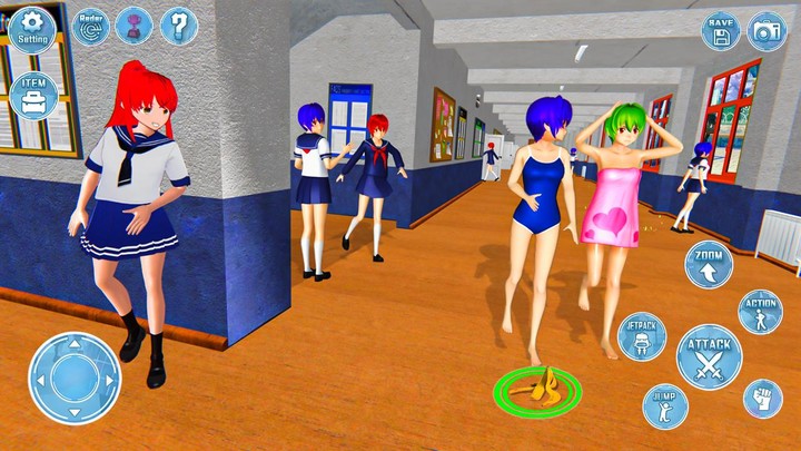 Anime High School Girl 3D Sim screenshot image 5_Popularmodapk.com