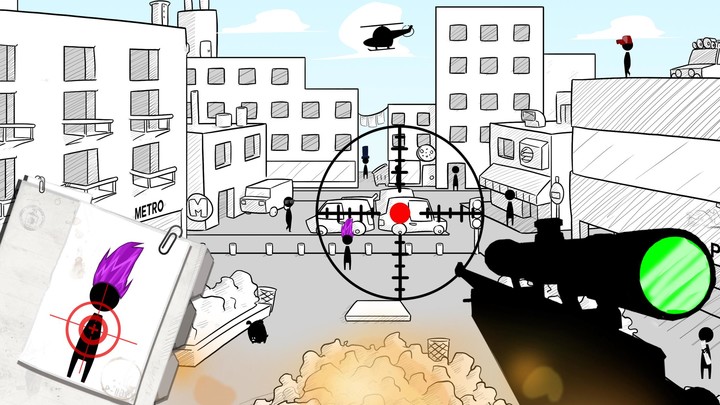 Stickman sniper : Tap to shoot screenshot image 6_Popularmodapk.com