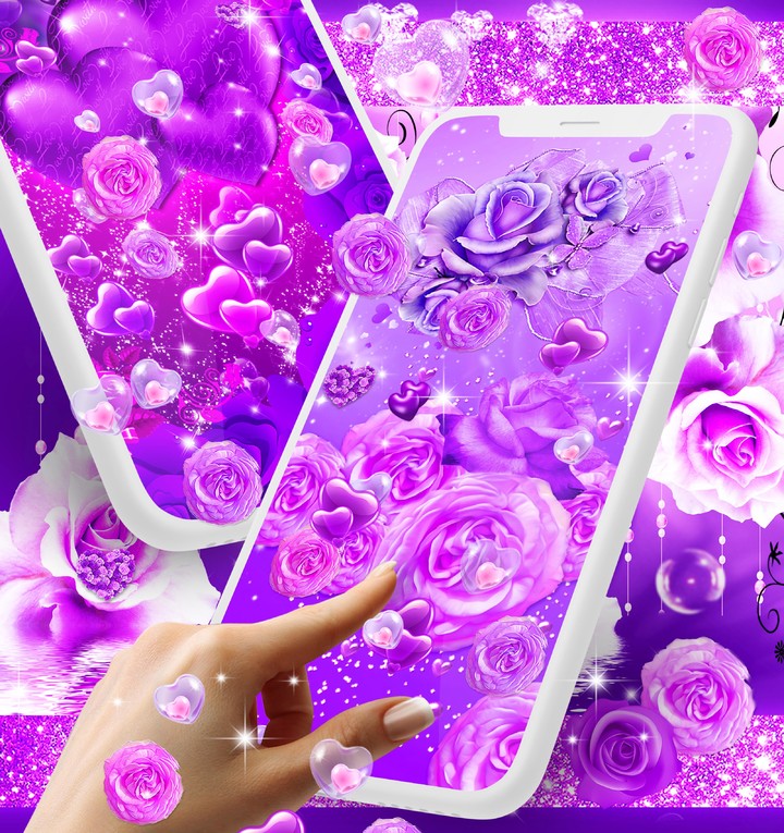 Purple rose live wallpaper screenshot image 8_Popularmodapk.com