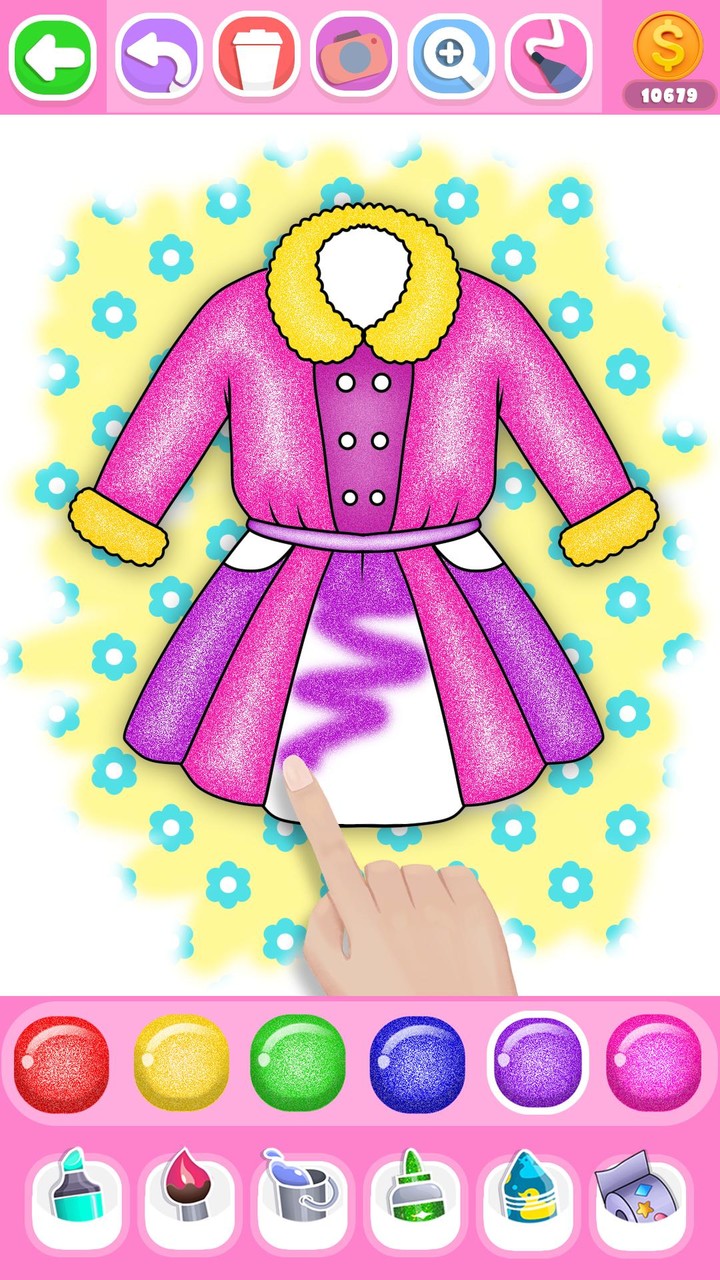 Glitter Dress Coloring Book screenshot image 2_Popularmodapk.com