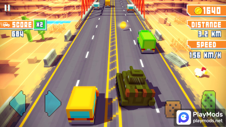 Blocky Highway: Traffic Racing<span>(Unlimited Money)</span> screenshot image 1_Popularmodapk.com