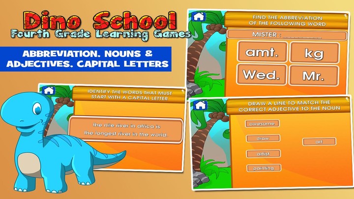 Dino 4th Grade Learning Games screenshot image 2_Popularmodapk.com
