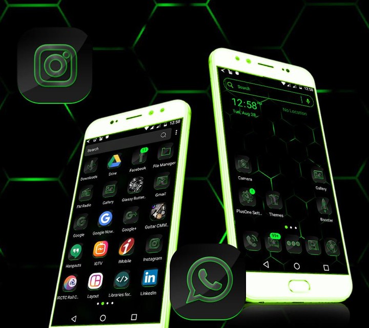 Cool Neon Green Launcher Theme screenshot image 14_Popularmodapk.com