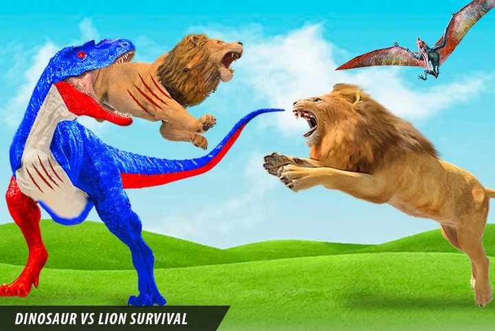 Lion vs Dinosaur Battle Game screenshot image 1_Popularmodapk.com