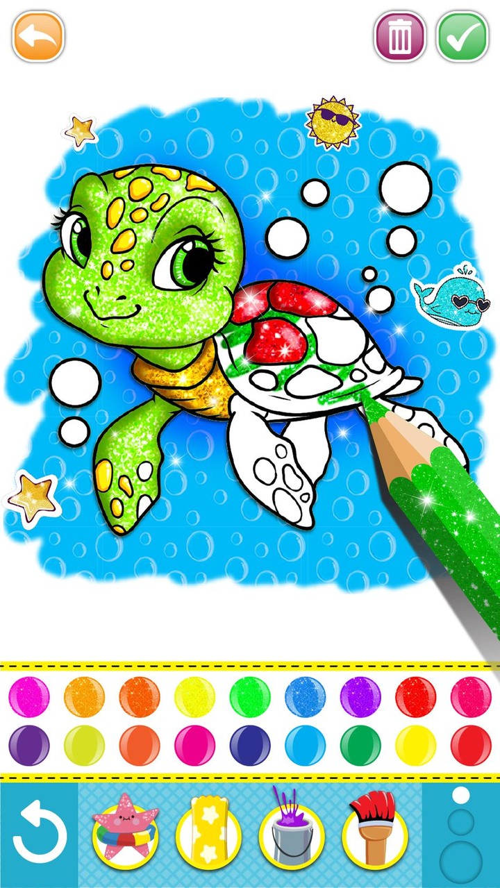 Glitter mermaid coloring pages for kids screenshot image 2_Popularmodapk.com
