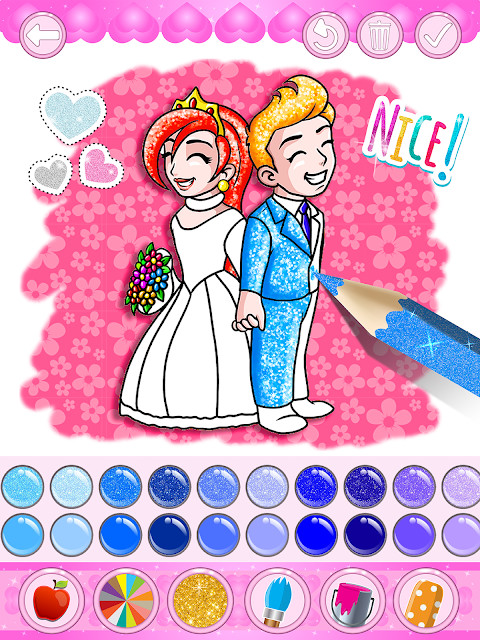 Glitter Bride and Groom Coloring Pages For Kids screenshot image 24_Popularmodapk.com