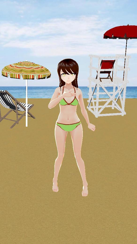 Beach Clicker: cute anime girl screenshot image 1_Popularmodapk.com