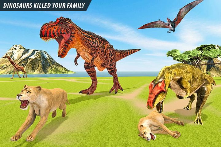 Lion vs Dinosaur Battle Game screenshot image 2_Popularmodapk.com