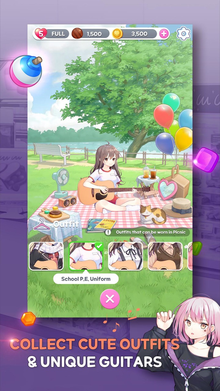 Guitar Girl Match 3<span>(Unlimited Moves)</span> screenshot image 3_Popularmodapk.com