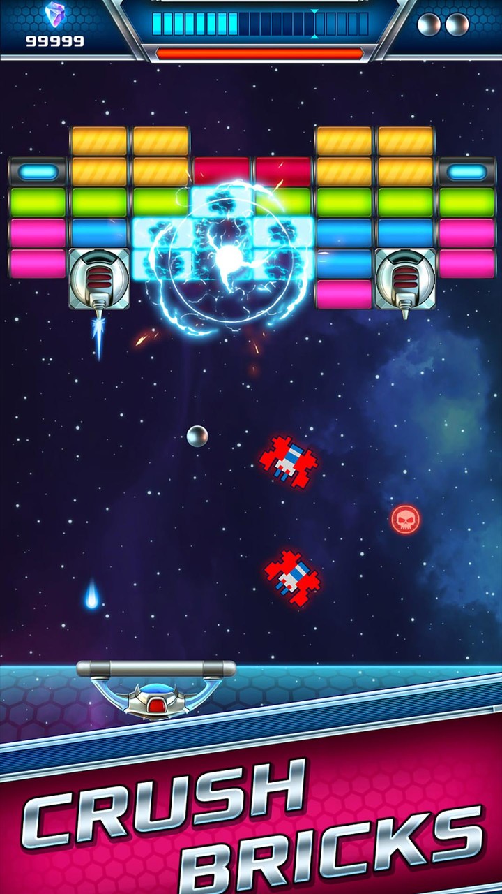 Galaganoid Brick Breaker screenshot image 3_Popularmodapk.com
