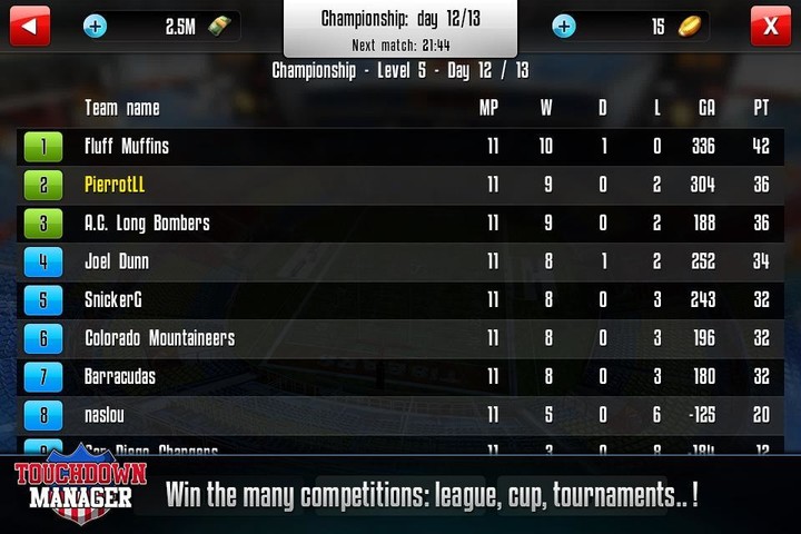 Touchdown Manager screenshot image 5_Popularmodapk.com