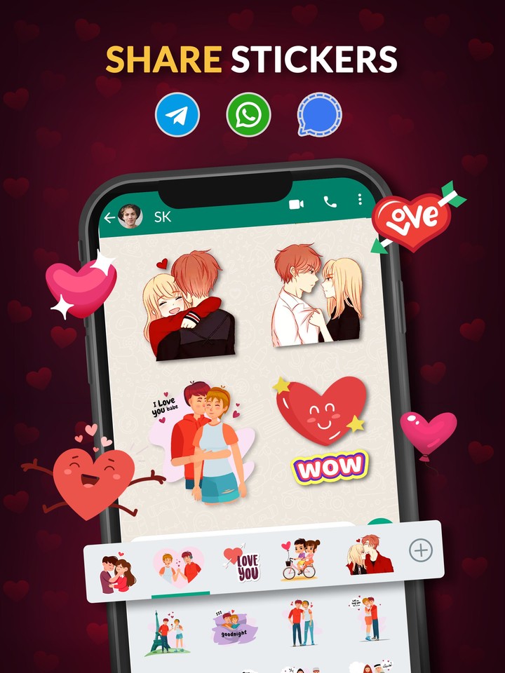 Love Stickers: Emoji Stickers screenshot image 2_Popularmodapk.com