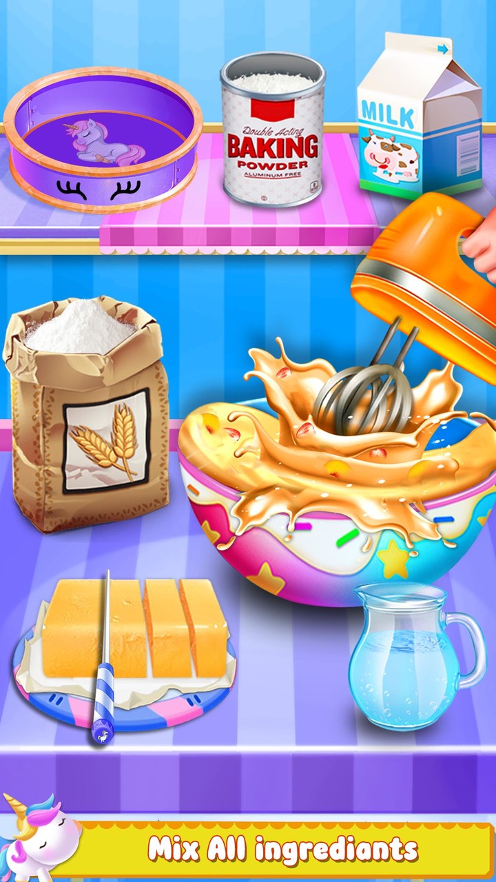 Unicorn Cake Maker-Bakery Game screenshot image 2_Popularmodapk.com
