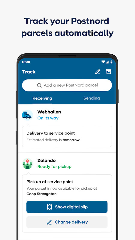 PostNord - Track and send parcels screenshot image 5_Popularmodapk.com