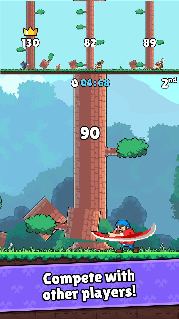 Timberman 2 - VS Online Battle screenshot image 1_Popularmodapk.com