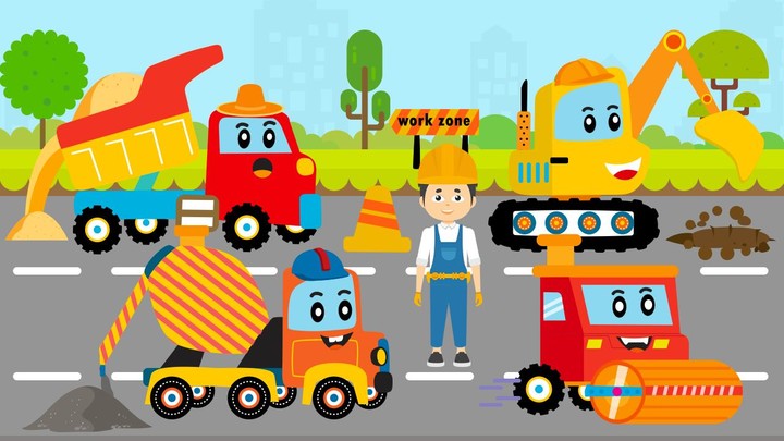 Digger Trucks Kid Construction screenshot image 1_Popularmodapk.com