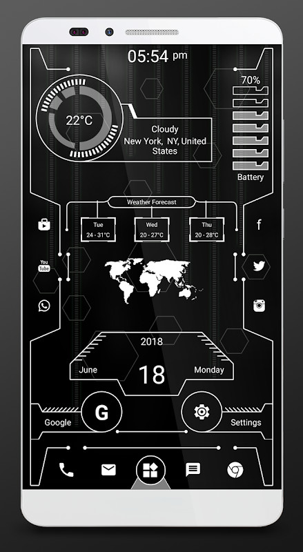 Futuristic Launcher 2, Applock screenshot image 3_Popularmodapk.com