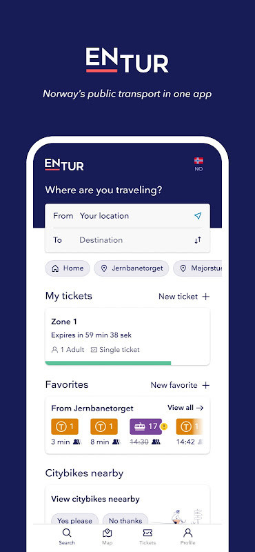 Entur - Journey Planner screenshot image 2_Popularmodapk.com