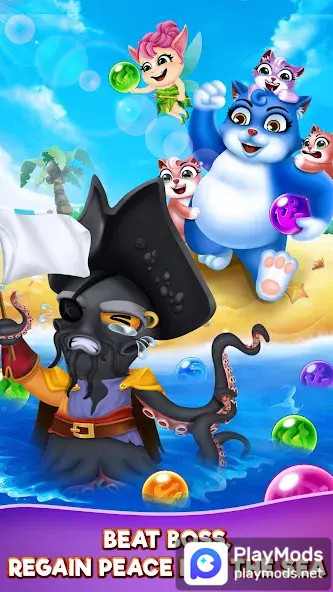 Bubble Shooter: Cat Pop Island<span>(Free purchase)</span> screenshot image 4_Popularmodapk.com
