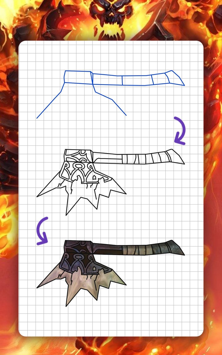 How to draw weapons step by step, lessons for WoW screenshot image 16_Popularmodapk.com