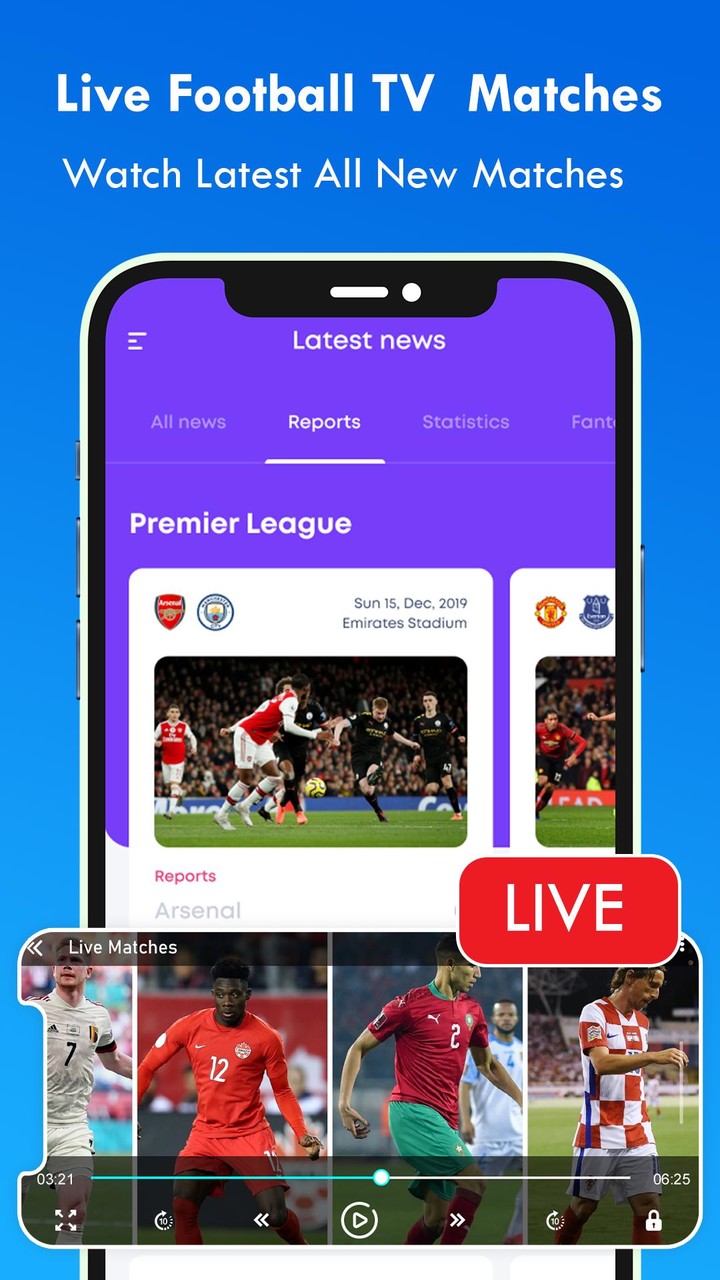 Live Football TV HD Streaming screenshot image 1_Popularmodapk.com