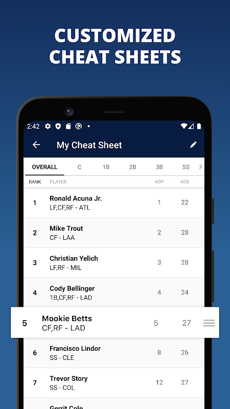 Fantasy Baseball Draft Wizard screenshot image 16_Popularmodapk.com