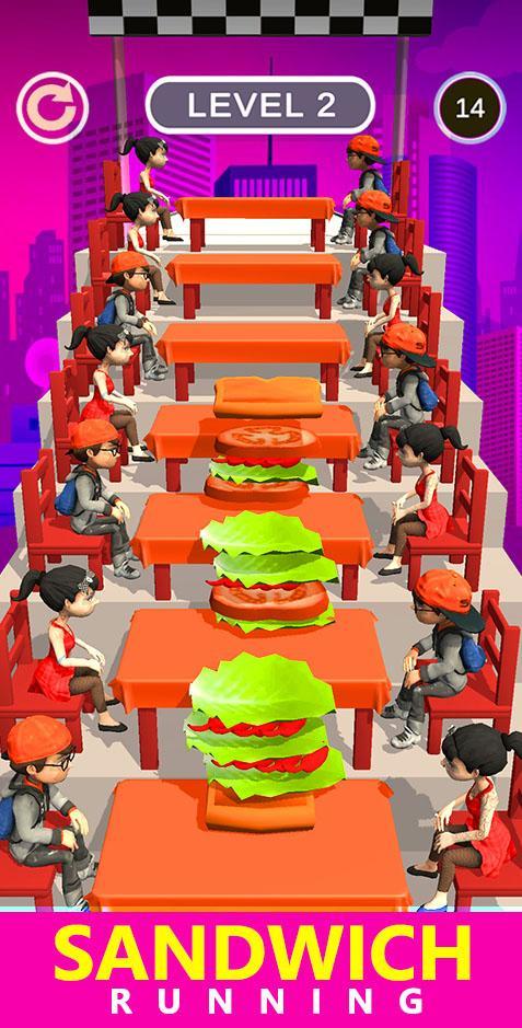 Sandwich Running 3D Burger screenshot image 3_Popularmodapk.com
