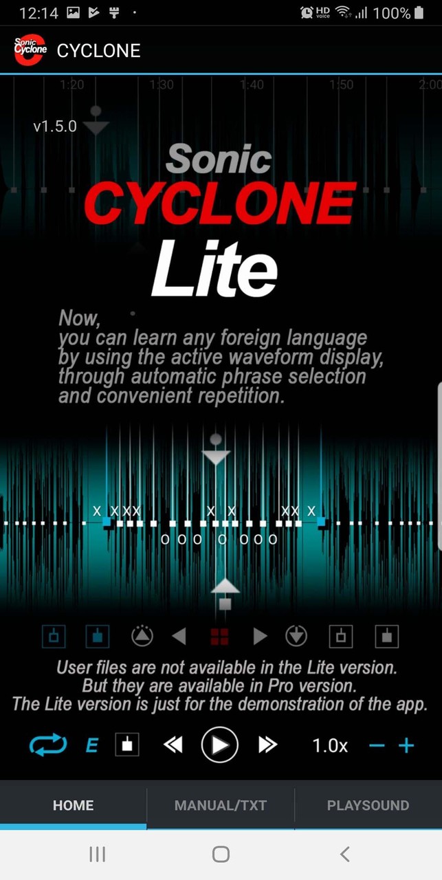 파형분석구간반복학습기 Sonic Cyclone Lite screenshot image 1_Popularmodapk.com
