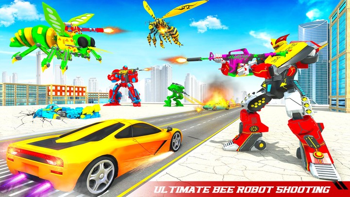 Flying Bee Robot Car Transform screenshot image 4_Popularmodapk.com