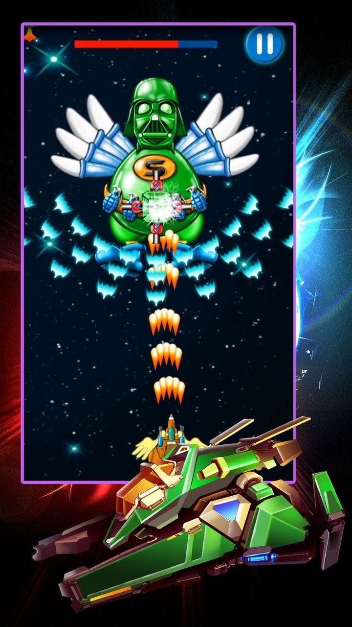 Chicken Shooter: Galaxy Attack screenshot image 2_Popularmodapk.com