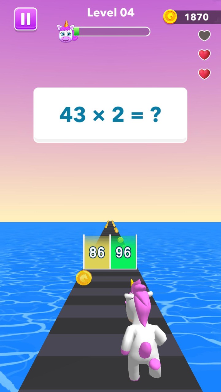 Unicorn Dash Game: Math Runner screenshot image 2_Popularmodapk.com