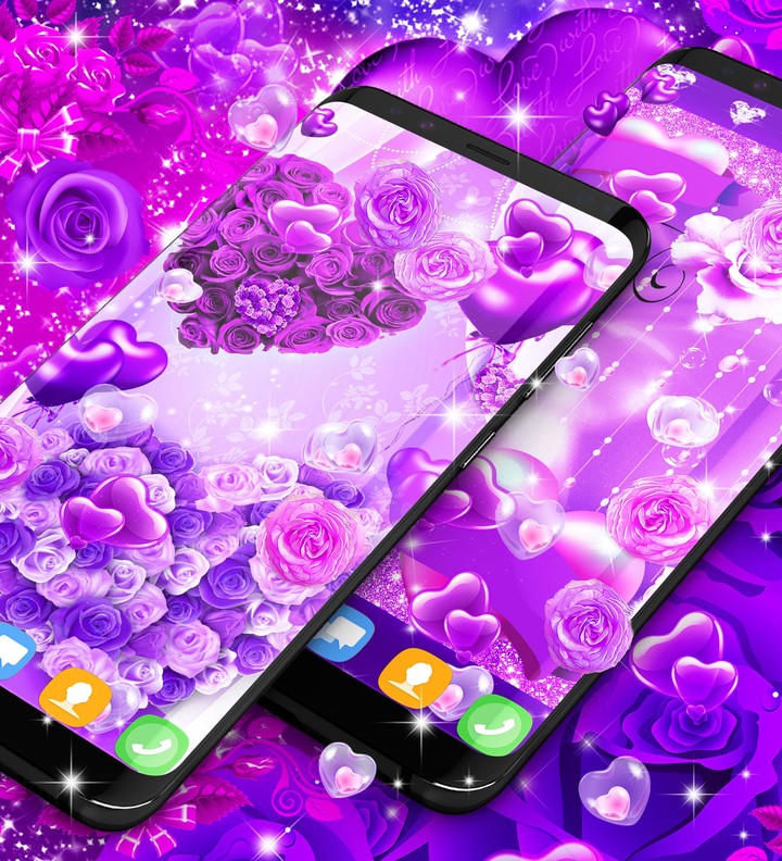 Purple rose live wallpaper screenshot image 9_Popularmodapk.com