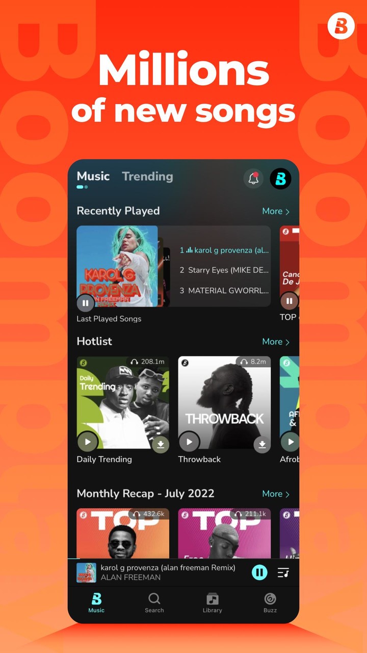 Boomplay: Music Downloader screenshot image 1_Popularmodapk.com