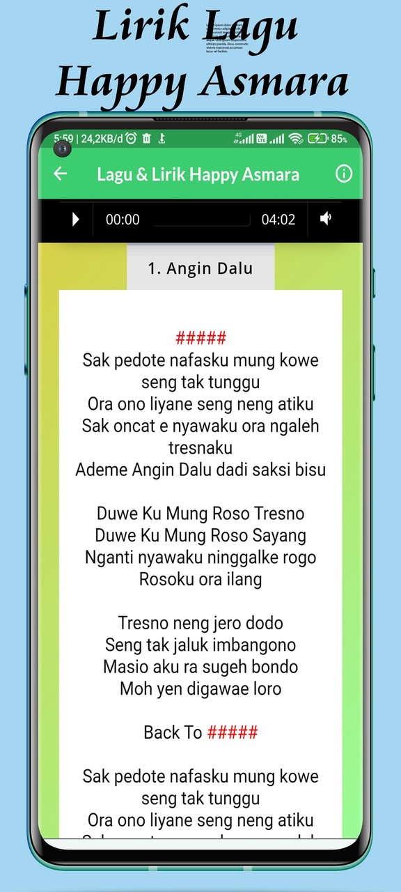 Lirik Lagu Angin Dalu - Happy Asmara Offline screenshot image 11_Popularmodapk.com