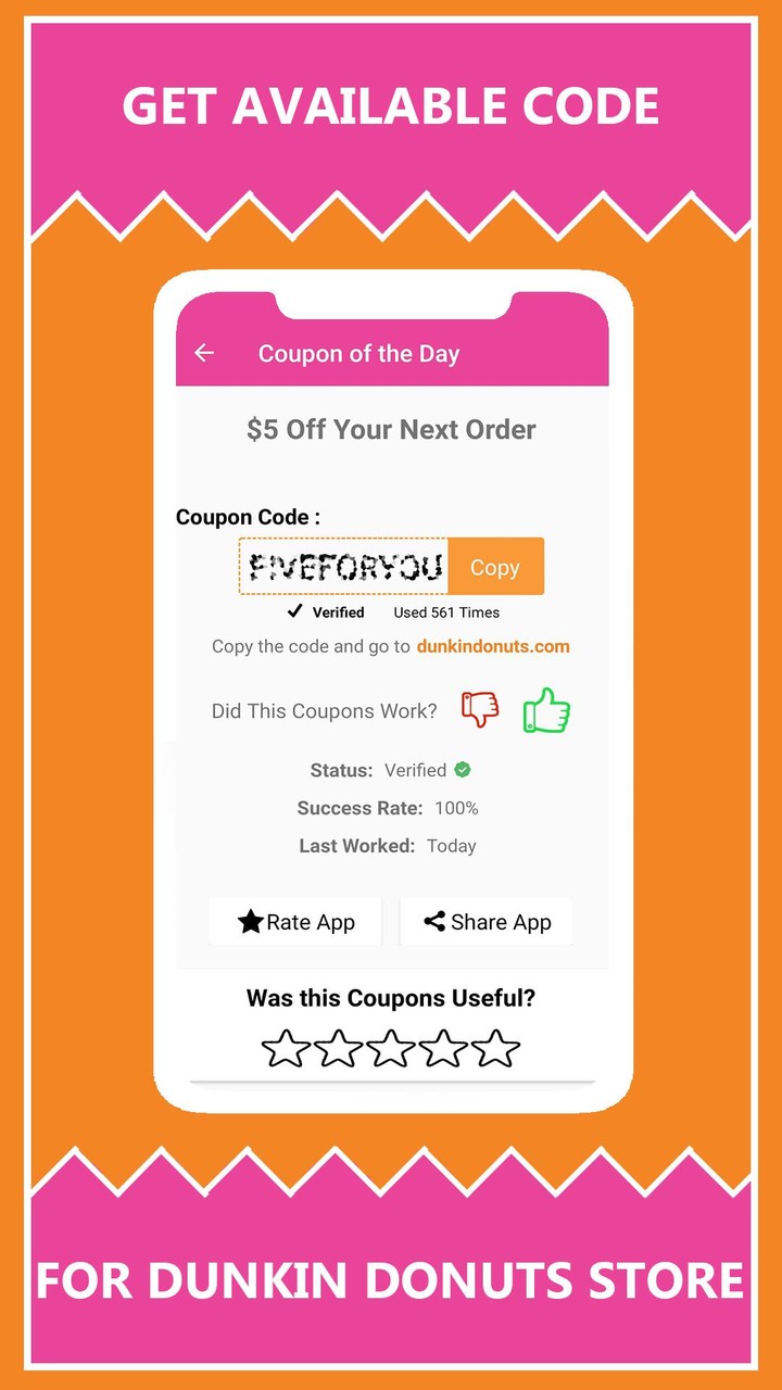 Dunkin Donuts Coupon codes screenshot image 10_Popularmodapk.com
