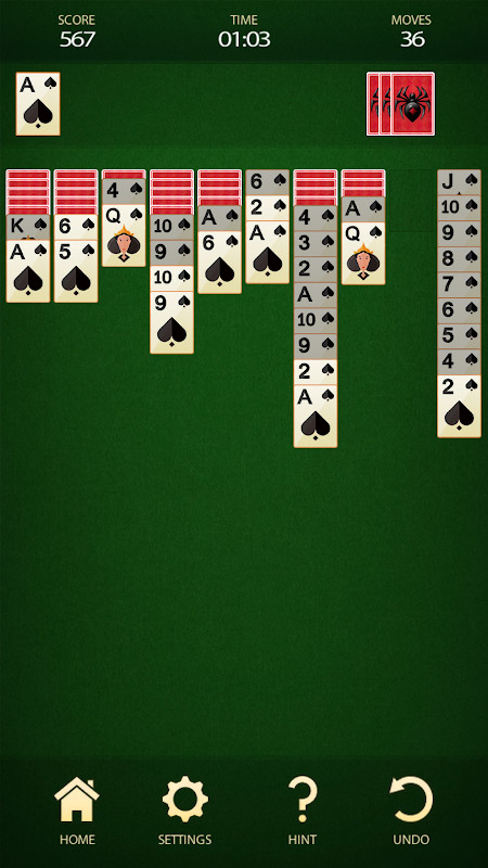 Spider Solitaire: Card Game screenshot image 2_Popularmodapk.com